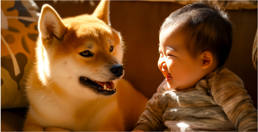 赤ちゃんと犬